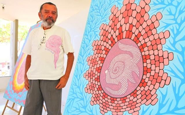 O artista plástico Ataliba Campos Lima usou sua mostra de arte para homenagear o amigo Vinícius Azzolin Lena, que nos deixou no último dia 03 de julho
